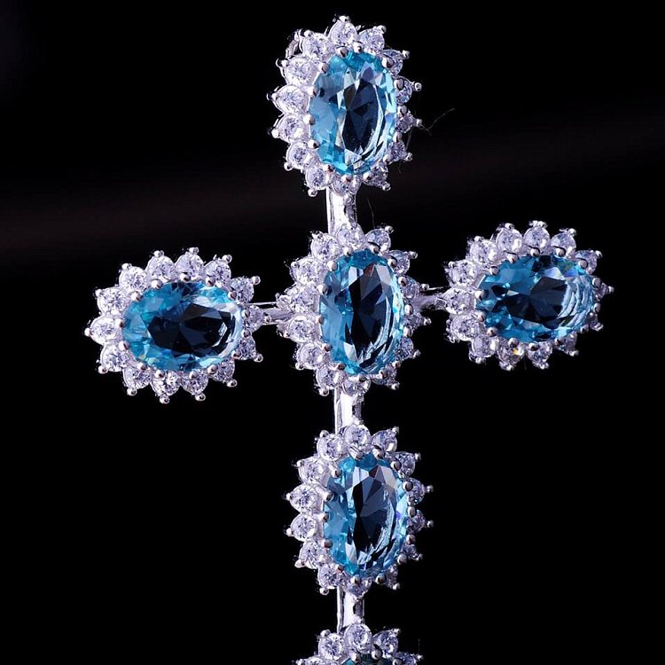 Подвеска "Крестик" (фианиты) 131901 от ювелирного магазина Оникс - 1