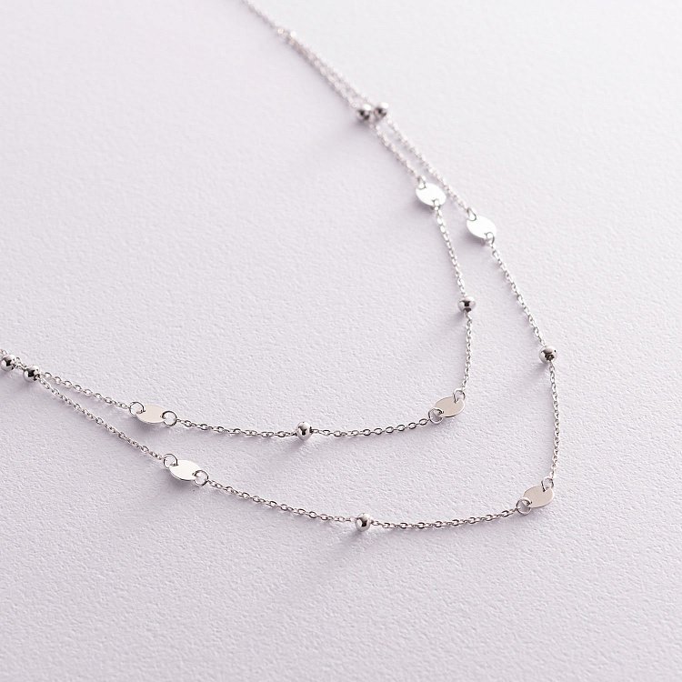 Колье с монетками в белом золоте 860402В от ювелирного магазина Оникс