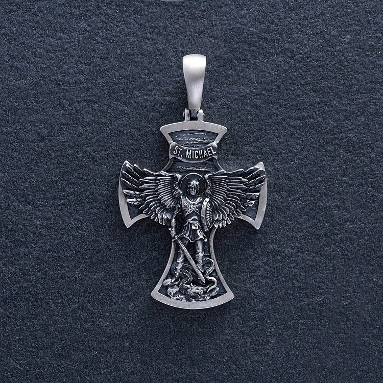 Срібний хрест "Архангел Михаїл" 1193 від ювелірного магазину Онікс