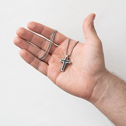 Чоловіче срібне кольє "Хрест" ZANCAN EXC479 №2