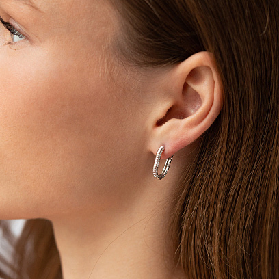 Сережки "Alisia" у білому золоті с09220 №4