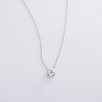 Золотое колье с фианитом кол01226