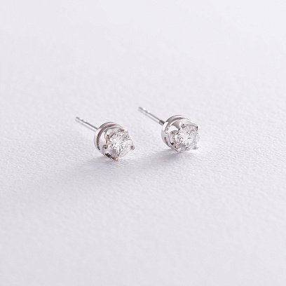 Золотые серьги - пусеты с бриллиантами с174ar