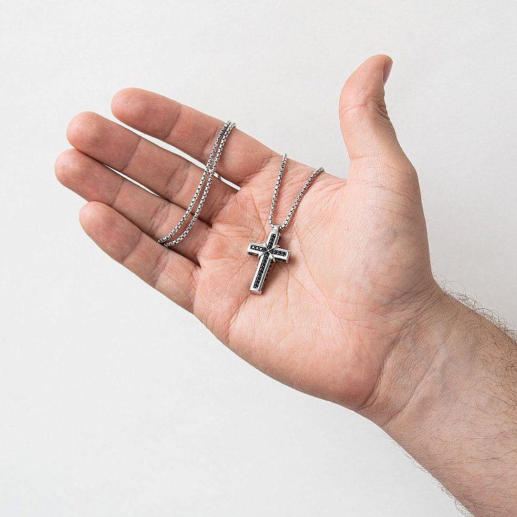 Чоловіче срібне кольє "Хрест" ZANCAN EXC479 від ювелірного магазину Онікс - 1