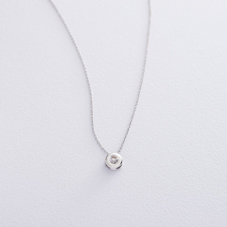 Золотое колье с фианитом кол01226 от ювелирного магазина Оникс