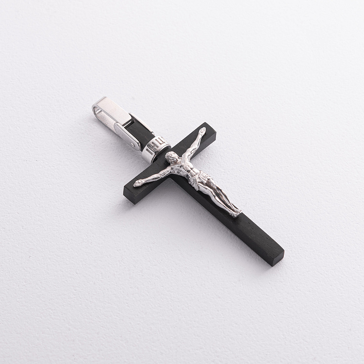 Срібний хрест "Розп'яття" з ебеновим деревом 1213р від ювелірного магазину Онікс