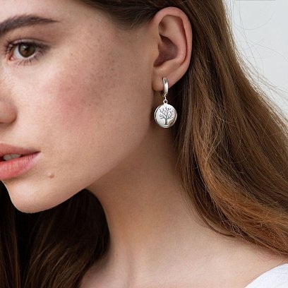 Срібні сережки "Древо" 122692