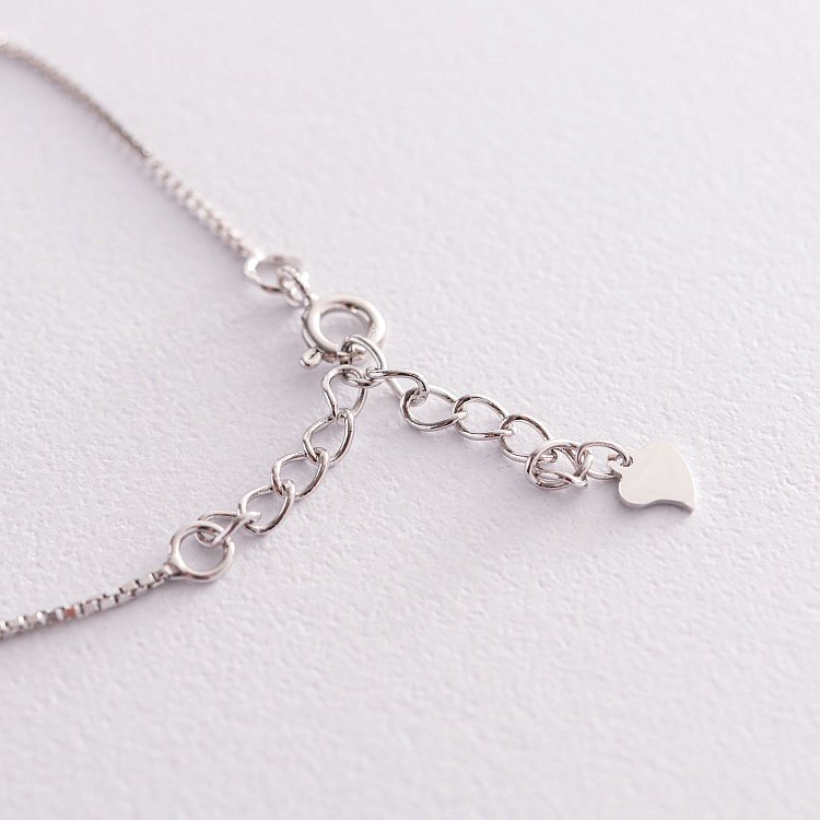 Серебряный браслет "Сердечки и шарики" на ногу 141544 от ювелирного магазина Оникс - 3