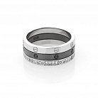 Потрійне срібний перстень з фіанітами 112050 от ювелирного магазина Оникс - 1