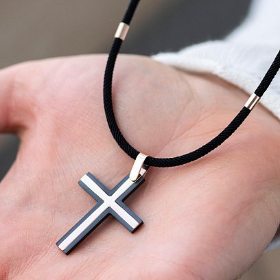 Хрест із червоного золота (циркон) 503-00007 №6