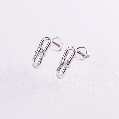 Золотые серьги - пусеты "Фантазия" с07963