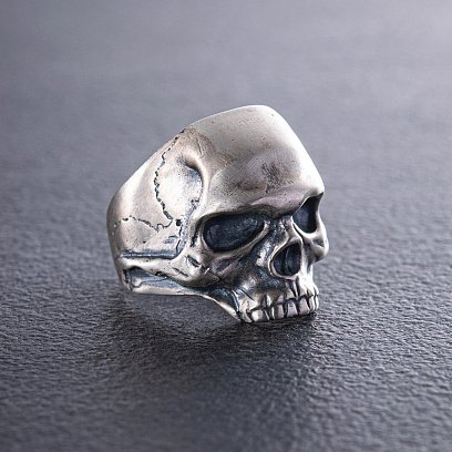 Срібний перстень з черепом (чорніння) 112192