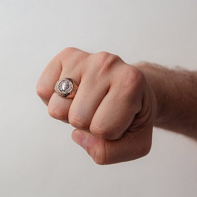 ﻿Золота чоловіча печатка (чорніння) к06639 №2