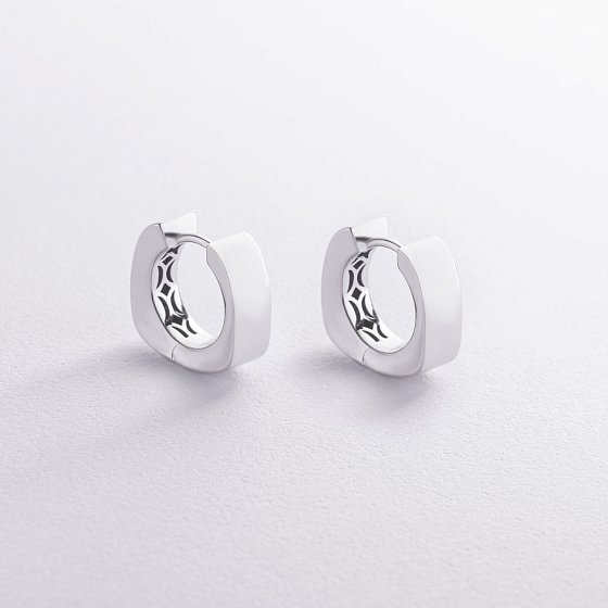 Серьги "Loren" в белом золоте с09028