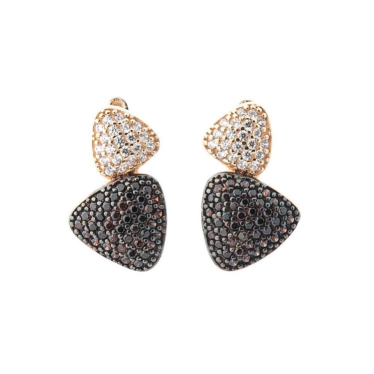 Золоті сережки з фіанітами с05269 від ювелірного магазину Онікс