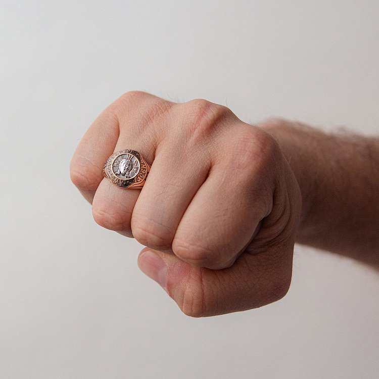 ﻿Золота чоловіча печатка (чорніння) к06639 від ювелірного магазину Онікс - 1