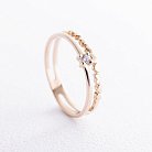 Золотое помолвочное кольцо c сердечками (фианит) к07586 от ювелирного магазина Оникс