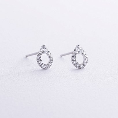 Золоті сережки - пусети "Крапельки" з діамантами сб0499nl