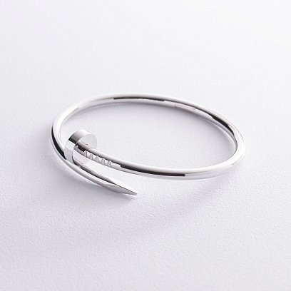 Жорсткий браслет "Цвях" у білому золоті б05466 №3