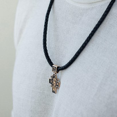 Золотой православный крест "Иисус Христос "Царь царей". Икона Божией Матери "Державная" п02407 №6