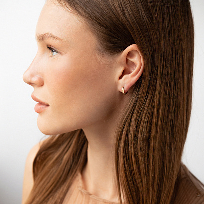 Серьги - кольца "Maya" в желтом золоте с09187 №4