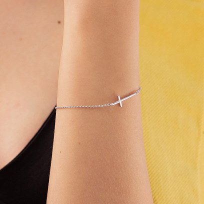 Срібний браслет "Хрестик" 2081 №3