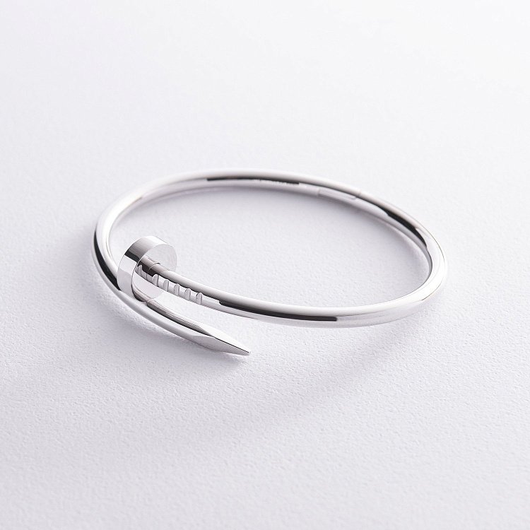 Жорсткий браслет "Цвях" у білому золоті б05466 від ювелірного магазину Онікс - 2