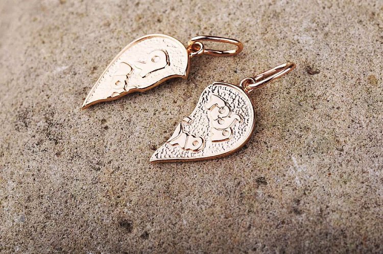 Подвески "Две половинки сердца" п01347 от ювелирного магазина Оникс - 4