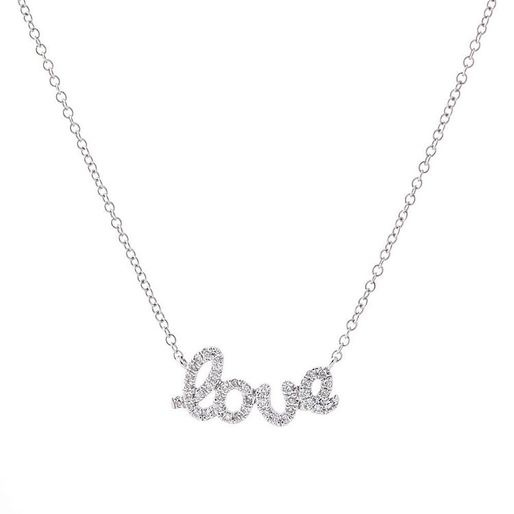 Золотое колье "Love" с бриллиантами колб0011A1 Золотое колье "Love" с бриллиантами колб0011A1 от ювелирного магазина Оникс