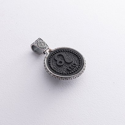 Серебряный кулон "Знак зодиака Лев" с эбеном 1041лев №10