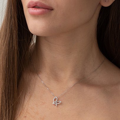 Золотая подвеска "Бабочка" с бриллиантами п136 №2