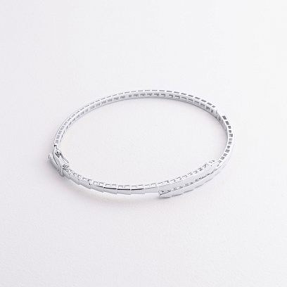 Жесткий браслет "Змея" в белом золоте б05626 №3