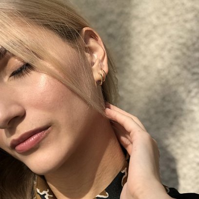 Серьги-кольца в красном золоте с06458 №4