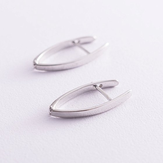 Серьги Минимализм в белом золоте с06993