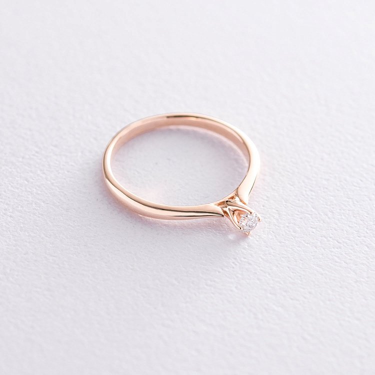 Заручальна каблучка в червоному золоті (діамант) кб0233 від ювелірного магазину Онікс