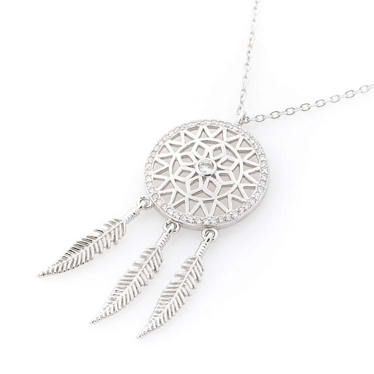 Серебряное колье "Ловец снов" (фианит) 18645 от ювелирного магазина Оникс - 8