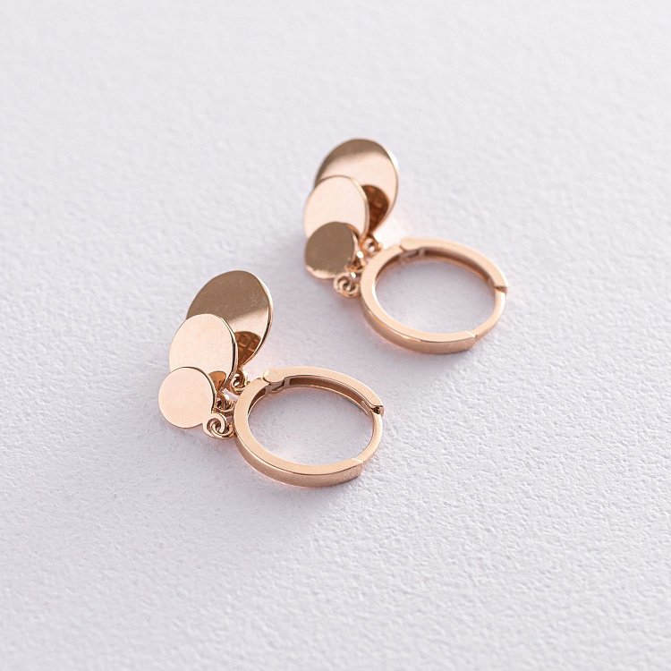 Золоті сережки "Монетки" с07219 від ювелірного магазину Онікс - 1