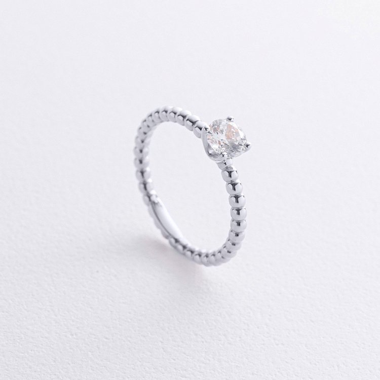 Заручальна золота каблучка з фіанітом к08157 від ювелірного магазину Онікс