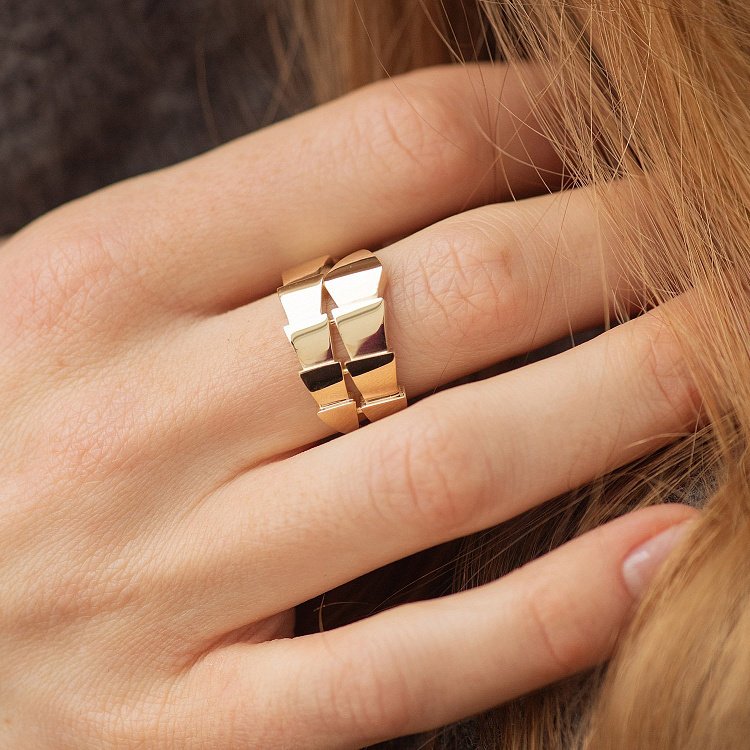 Кольцо "Змея" в желтом золоте к08021 от ювелирного магазина Оникс - 3