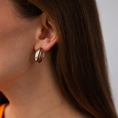 Золотые серьги "Кольца" с03821 №4