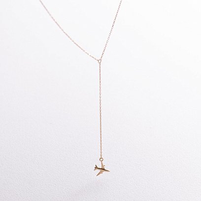 Колье "Самолетик" в желтом золоте кол01766