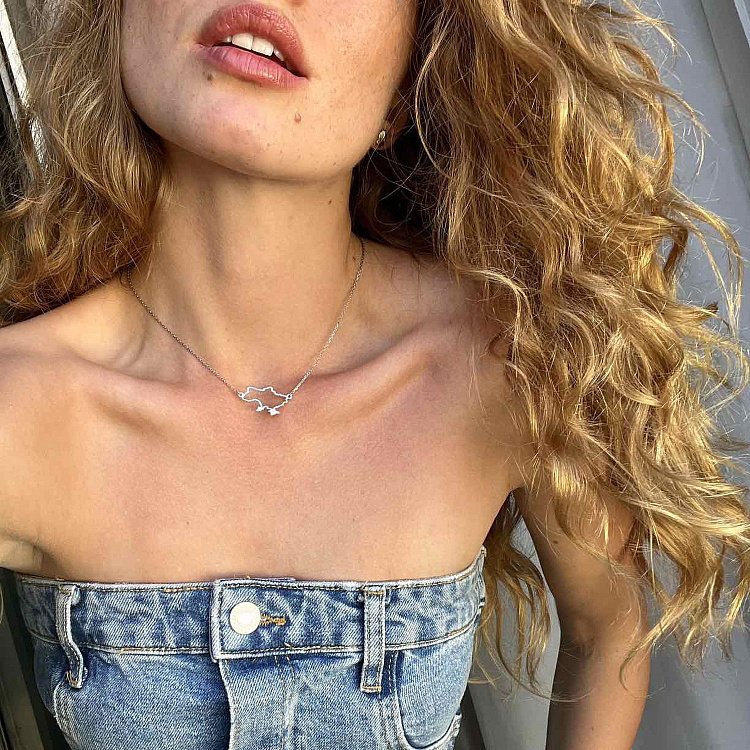 Кольє "Карта України" у сріблі 4034с від ювелірного магазину Онікс - 1