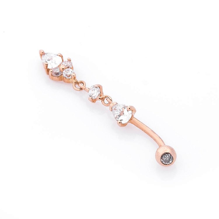 Золотий пірсинг з фіанітами пир00070 від ювелірного магазину Онікс