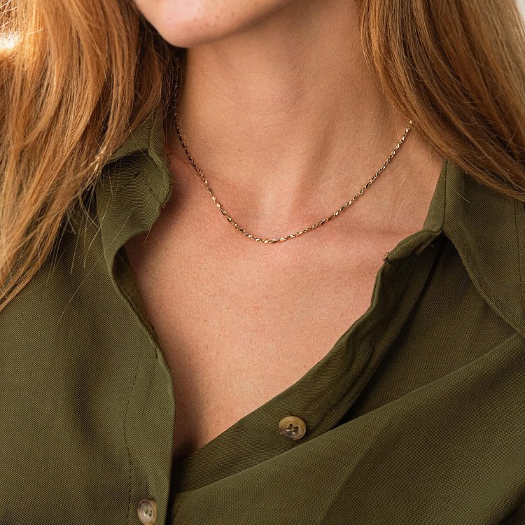 Фантазійний ланцюжок у жовтому золоті ц00475 від ювелірного магазину Онікс - 3