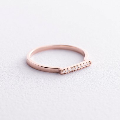 Кольцо "Astrid" в красном золоте (фианиты) к07568 №5