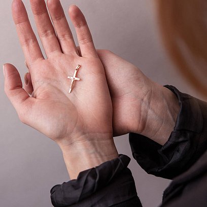 Золотий хрестик з розп'яттям п01834 №4