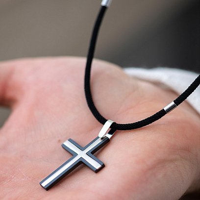 Крест из белого золота (циркон) 403-00007 №2