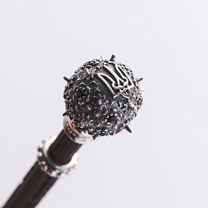 Серебряный брелок "Булава. Слава Україні" с эбеном 1237 №3