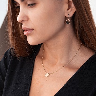 Сережки "Монетки" в жовтому золоті с07624 №8