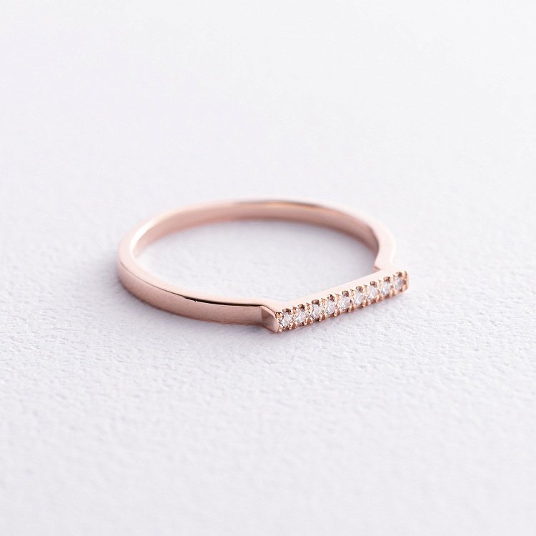 Кольцо "Astrid" в красном золоте (фианиты) к07568 от ювелирного магазина Оникс - 4